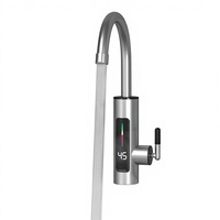 Chauffe-eau instantané pour robinet de cuisine en acier inoxydable, thermostatique, à poignée unique, affichage numérique, débit de 3L, monotrou