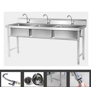 VICTORY KITCHEN Évier à cuvette unique en acier inoxydable de haute qualité Évier de cuisine en inox à deux bassins Hôtels Restaurants Lab Hôpitaux - Product Image 3