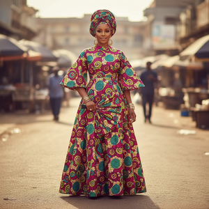 Tela Africana de Cera Dorada ZHAORUN 100% Algodón, Ankara Gold Wax <span class=keywords><strong>Batic</strong></span> para Vestidos de Mujer - Product Image 4