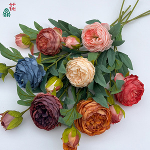 Factory Direct Sales Silk Peony Artificial Flowers Realistic Home Decor Single Stem <b>Miniature</b> Rose - Product Image 1