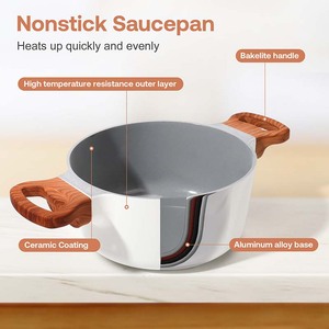 Kapaklı 20cm yapışmaz kazan Stockpot, pişirme için indüksiyon <span class=keywords><strong>Pot</strong></span>, mutfak tencere, güveç tencere, tüm Stovetops için Mini çorba tencere - Product Image 5