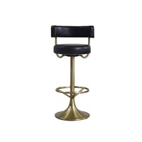Tabouret de bar pivotant moderne et simple, design élégant, en bois massif, acier inoxydable, cuir, pour salon, maison, hôtel, salle à manger, meubles
