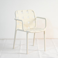 Chaise de salle à manger en plastique blanc moderne, prix d'usine en gros, avec accoudoirs, durable, empilable, pour restaurant et terrasse extérieure