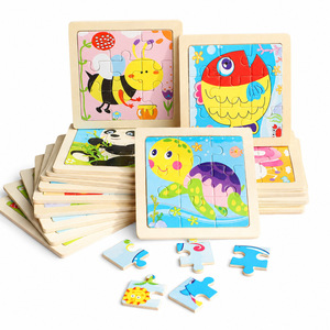 Rompecabezas <span class=keywords><strong>de</strong></span> Madera para Niños <span class=keywords><strong>con</strong></span> Diseño <span class=keywords><strong>de</strong></span> Animales <span class=keywords><strong>de</strong></span> Dibujos Animados - Product Image 1