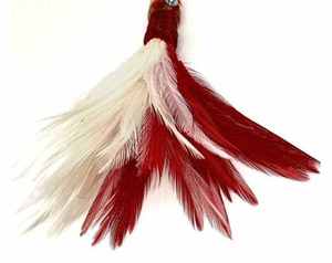 Pluma de gallo de pollo Hackle blanca teñida para manualidades, Material para atar moscas DIY, pendiente de pelo de carnaval, accesorio para fiesta, decoración del hogar - Product Image 3