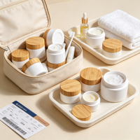 Pot cosmétique vide écologique en plastique avec couvercle à vis en bambou, réutilisable pour crème et pommade, personnalisable avec logo
