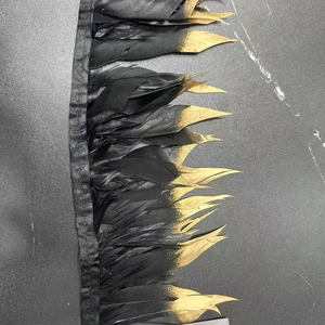 प्राकृतिक रंगे मार्बाऊ पंख ट्रिम परिधान सामान शादी की सजावट प्रशंसकों शिल्प पंख रिबन टर्की पंख रिबन टर्की पंख - Product Image 4