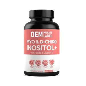 Kapsul Inositol dukungan hormon Hormonal wanita dengan d-chiro Inositol folat Vitamin D3 suplemen Myo Inositol kapsul OEM