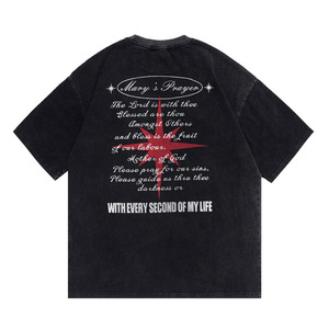 เสื้อยืดผ้าฝ้ายตัดเย็บตามสั่งสำหรับผู้ชาย |   เสื้อยืดทรงหลวมสไตล์สตรีทลุคสปอร์ตแบบฟอกสี สำหรับฤดูร้อน |   ขายส่งจำนวนมาก - Product Image 3