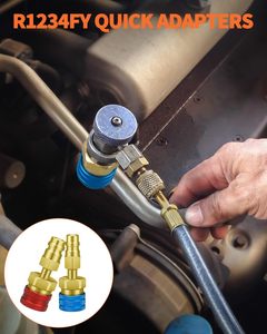 Nouveau R1234yf à R134A connecteur rapide coupleur <span class=keywords><strong>voiture</strong></span> climatisation connecteurs haute/basse pression raccord de réfrigérant en laiton - Product Image 3