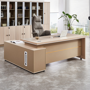 Ensemble de <span class=keywords><strong>bureau</strong></span> et chaise de direction en bois moderne avec armoire de rangement - Conception ergonomique durable pour la maison/le <span class=keywords><strong>bureau</strong></span> - Product Image 1