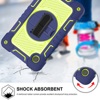 Étui antichoc à trois couches pour Samsung Galaxy Tab A9 8,7 pouces avec rotation à 360° °   Support rotatif avec sangle de transport et housse de protection