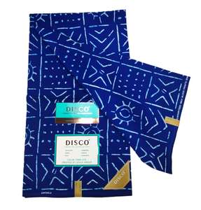 Tissu Ankara Pagne Loincloth Bleu Monochrome Imprimé Africain Ankara Tissu Coton Imprimé Wax Garanti en Stock - Product Image 1