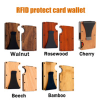 Dompet Kayu Pria Desain Baru Tipis Minimalis Blok Pemindai RFID