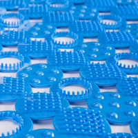 Tapis de sol de salle de bain en PVC moderne et écologique Grand tapis antidérapant pour salle de douche Baignoire Tapis de massage pour pieds Design carré Fabriqué à la machine