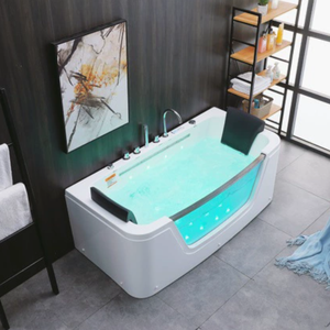 Baignoire îlot de luxe avec paroi vitrée panoramique, design <span class=keywords><strong>spa</strong></span> moderne pour salles de bain haut de gamme - Product Image 1