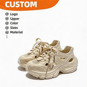 <strong>Women</strong> EVA Platform Garden Clogs Lace up Hollow Out Hole <strong>Shoes</strong> Non Slip Thick Sole Fashion Chunky <strong>Nurse</strong> Sandals <strong>for</strong> Beach Shower - Product Image 2