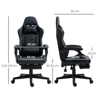 Chaise de bureau exécutive réglable en cuir noir pour enfants, pivotante, inclinable, pour jeux vidéo, fabriquée en Ukraine