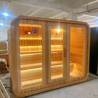 2025 derniers modèles Design moderne 2 personnes en bois massif sauna extérieur maison électrique avec panneau de commande d'ordinateur régulier pour villas