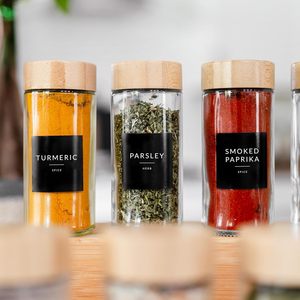 Barattoli in Vetro per Spezie con Coperchio in Bambù, Contenitori Vuoti da 3.5oz per <span class=keywords><strong>Erbe</strong></span> e Condimenti - Product Image 2
