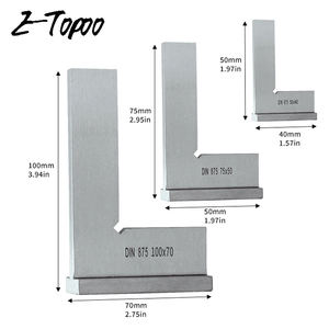 3 Stück 90 Grad mit Sitz winkel lineal Bereich 50x40,75x50,100x70 Winkel lineale aus Kohlenstoffs tahl Hochwertige Messwerk zeuge - Product Image 1