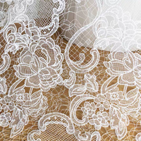 Dentelle Guipure Suisse en Soie Broderie Fil de Soie Française, Bordure de Robe de Mariée, Accessoires pour Robe de Soirée