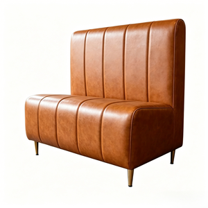 Canapé de restaurant moderne et simple avec logo personnalisé, chaise de salle à manger en cuir PU de luxe pour galerie d'art, café - Product Image 4