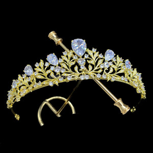 RE4058 Zircone Couronne De <span class=keywords><strong>Mariage</strong></span> Nouveau CZ Tiare Élégant Pageant Femme Diadème - Product Image 4