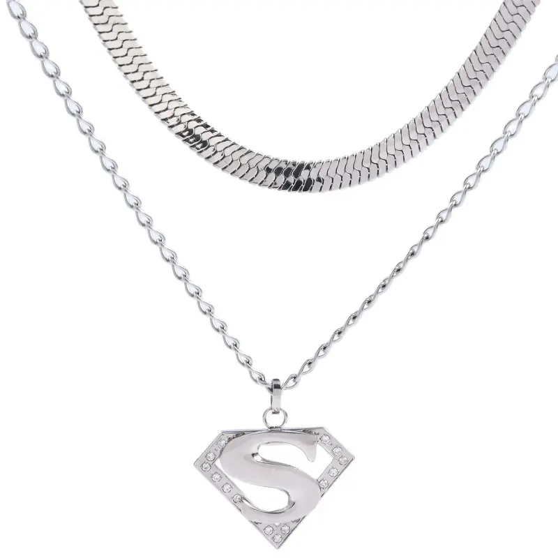 New Design Long Multilayer Herringbone Necklace for Hip Hop Girl Men Stainless Steel Fashion Jewelry