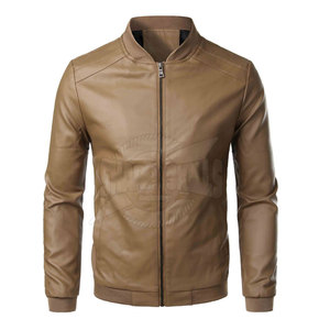 Chaqueta informal de cuero cálida de invierno para hombre con cuello levantado, transpirable y con un precio razonable, estilo callejero - Product Image 1