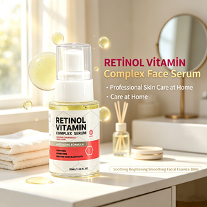 Siero <span class=keywords><strong>Viso</strong></span> al Retinolo e Complesso Vitaminico, Essenza Facciale Lenitiva, Illuminante, Levigante, Idratante, Rassodante, Radiante, Etichetta Privata, Biologico - Product Image 6