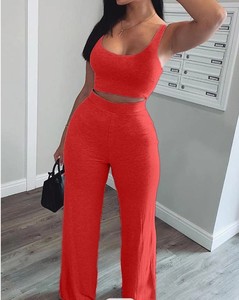 Ensemble deux pièces mode été pour <span class=keywords><strong>femme</strong></span> : <span class=keywords><strong>pantalon</strong></span> large taille haute <span class=keywords><strong>et</strong></span> survêtement grande taille – Vente en gros - Product Image 6