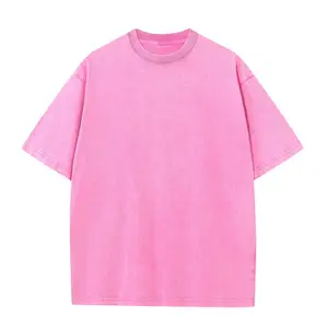 卸売カスタムブランクピュアコットンTシャツ男性用酸洗浄ヴィンテージユニセックス特大メンズTシャツ