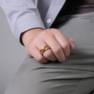 Anillo de Cadena Geométrico de Acero, Joyería de Moda Unisex, Accesorio para Fiestas - Product Image 3