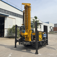 Machine de forage hydraulique portable sur chenilles, profondeur de forage de 600 m, machine de forage de puits d'eau montée sur chenilles pour le forage