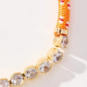 Pulsera Ajustable <span class=keywords><strong>de</strong></span> Oro con Dijes <span class=keywords><strong>de</strong></span> Diamantes y Cuerda Trenzada Colorida, Moderna y <span class=keywords><strong>de</strong></span> Gran Venta, con Certificación CE - Product Image 4