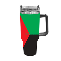 Gobelet isotherme 40 oz avec drapeau d'Haïti, en acier inoxydable à double paroi, anti-fuite, pour boissons chaudes et froides, thé et eau