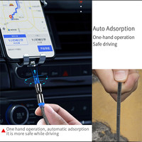 Cargador Inalámbrico Magnético para Auto de 15W, con Cable Telescópico Oculto en la Ventilación, USB-C para iPhone y Teléfonos Móviles, Escáner