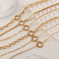 Collier sportif DIY de style basique pour femme - Design chaîne serpent avec épingle de sûreté en acier inoxydable plaqué or 18 carats par aspiration