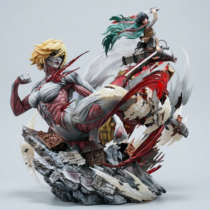 Estatua GK Personalizada Ataque a los Titanes Mikasa vs. Titán Femenino, Figura de Anime para Coleccionistas, Material de Resina, Edición Limitada, Pieza de Exhibición - Product Image 1