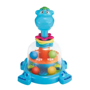 Cartoon B/O rotating hippo with ball baby toys wholesale babies toys and games