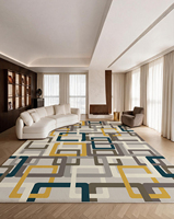 Tapis de sol moderne abstrait minimaliste persan en polyester, imprimé à la machine, à poils ras, surface douce en velours, écologique, vente en gros d'usine