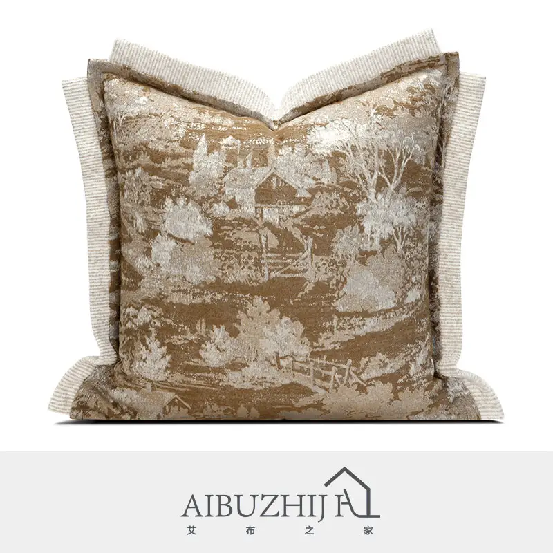 AIBUZHIJIA Chinês de Alta Precisão Fio-Tingido Jacquard Capa Almofada Luxo High End Decorativa Lance Travesseiro Capa