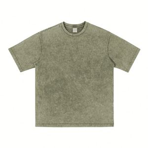 เสื้อยืดสตรีทสไตล์วินเทจทรงโอเวอร์ไซส์ แขนสั้น ผ้าหนา 300 กรัม ทรงปกติสำหรับผู้ชาย สไตล์ฮิปฮอป พิมพ์ลายตัวอักษร - Product Image 3