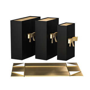 Coffret Cadeau Haut de Gamme Rectangulaire en Carton Pliant avec Nœud Doré pour Emballage Commercial et Logistique E-commerce Transfrontalier - Product Image 1