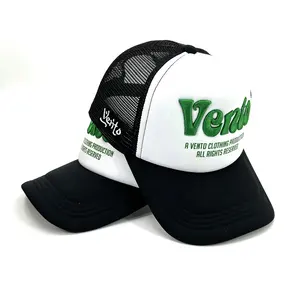 Fabricantes atacado personalizado alta qualidade serigrafia camionista cap 3D bordado espuma trucker chapéu