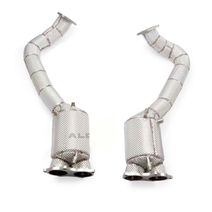 High Flow SS304 Downpipe <strong>Exhaust</strong> with Thermal Insulation Hood Protective <strong>Sleeve</strong> for Porsche 718 GTS 4.0 2018-23 - Product Image 2