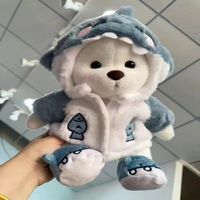 Ours en peluche Lina de haute qualité, mignon, avec robe marron et blanche, articulations amovibles, rembourré de coton PP, cadeaux de Noël