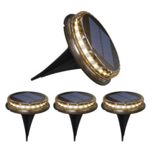 Lampes LED solaires rondes à encastrer, lumière blanche chaude, colorées, pour jardin, allée, pelouse, paysage extérieur - Product Image 5