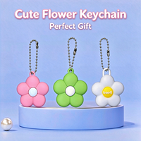 Gantungan Kunci Souvenir Bunga Kecil Tiga Dimensi dari Plastik PVC Karet Lunak Gaya Anime Jincan DIY dengan Cetak UV untuk Botol Air